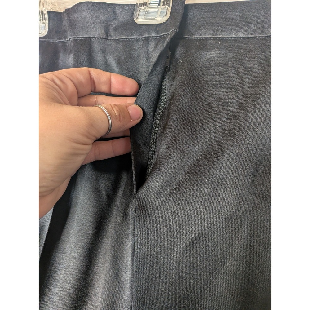 Escada Black 100% Silk Wide Leg Trousers‎ Pants Size 38 Made in Slovenia - Picture 5 of 11